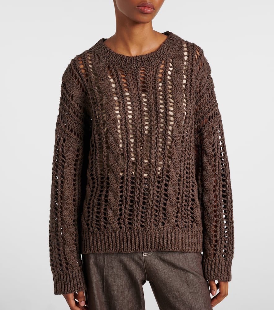 Jute and cotton-blend sweater
