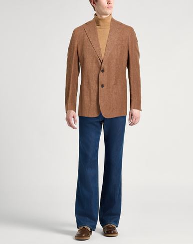 Man Blazer Brown Size 38 Linen