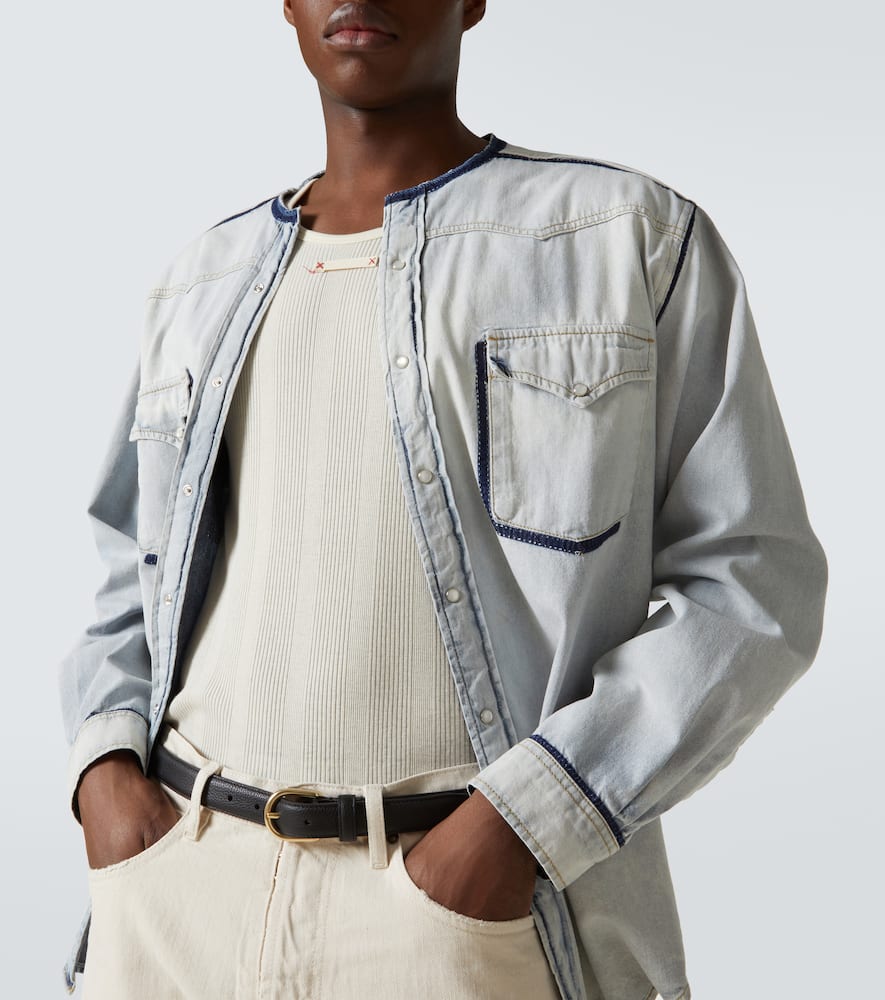 Embellished denim overshirt