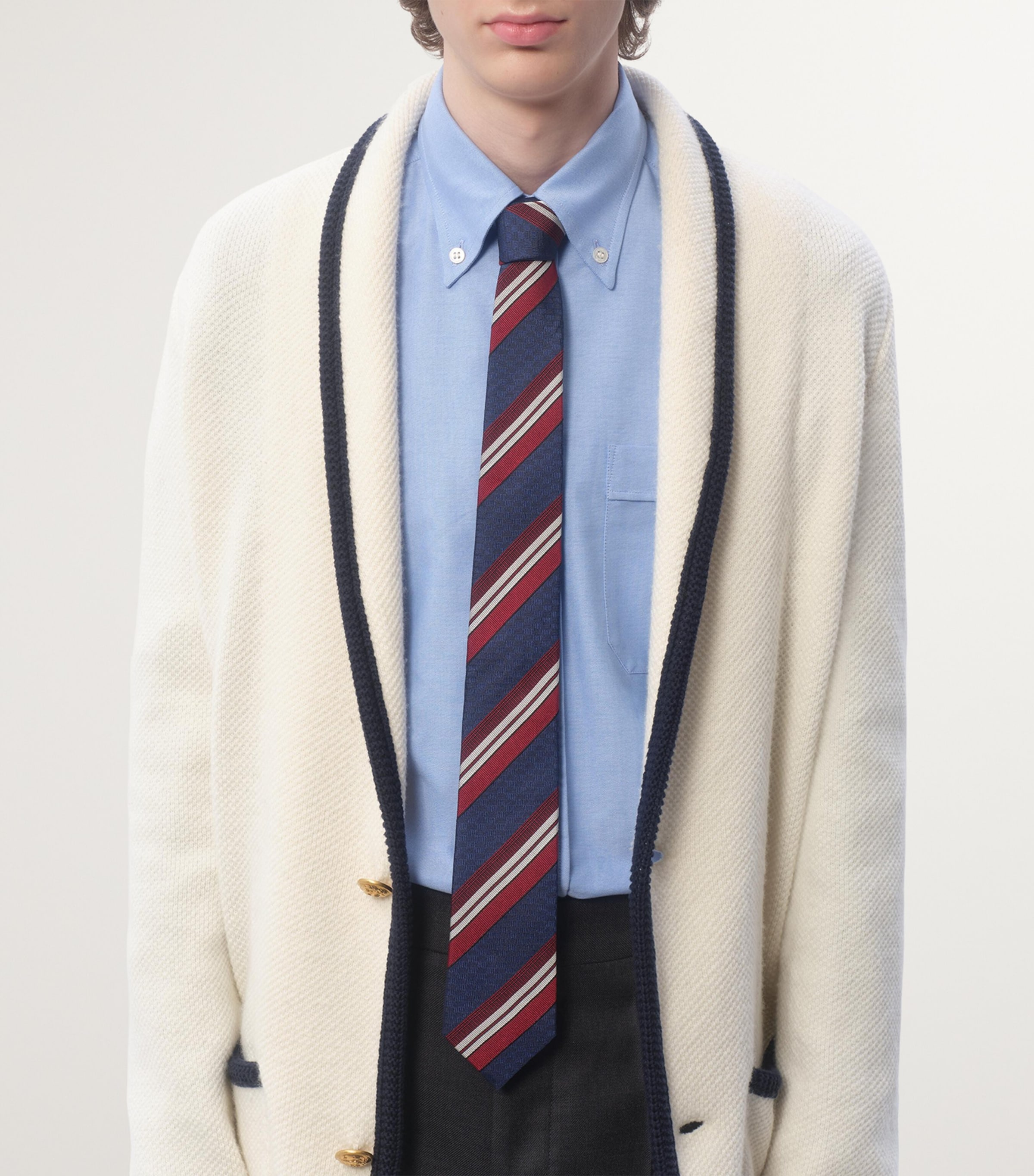 Silk Striped Jacquard Tie