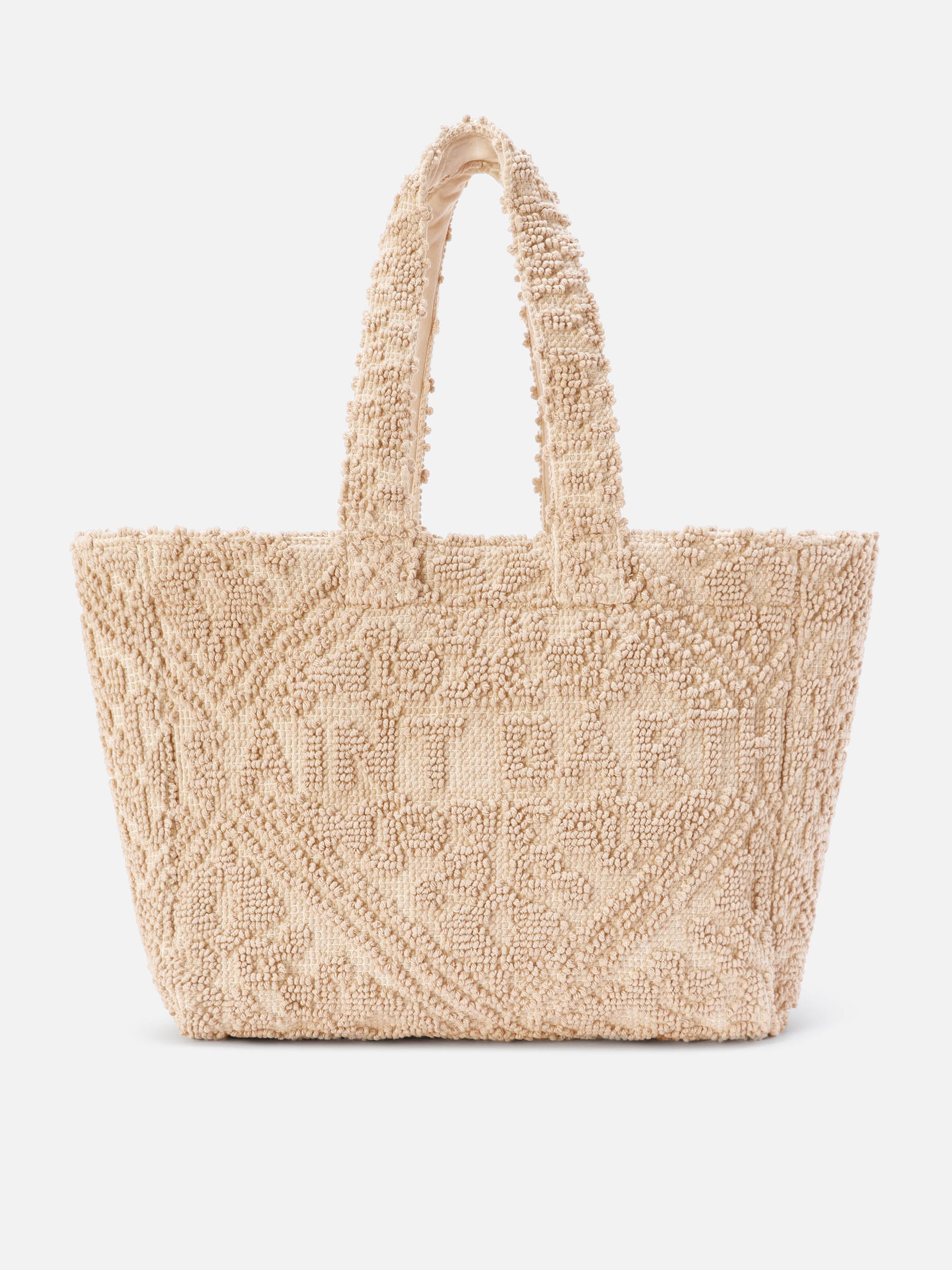 Cotton Tufting Bag With Raised Embroidery Brown - Unisex
