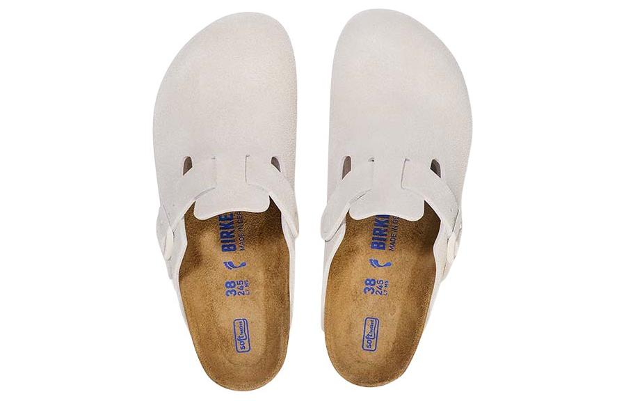 Boston Soft Footbed Suede Leather Narrow Fit Sandals 'Antique White'