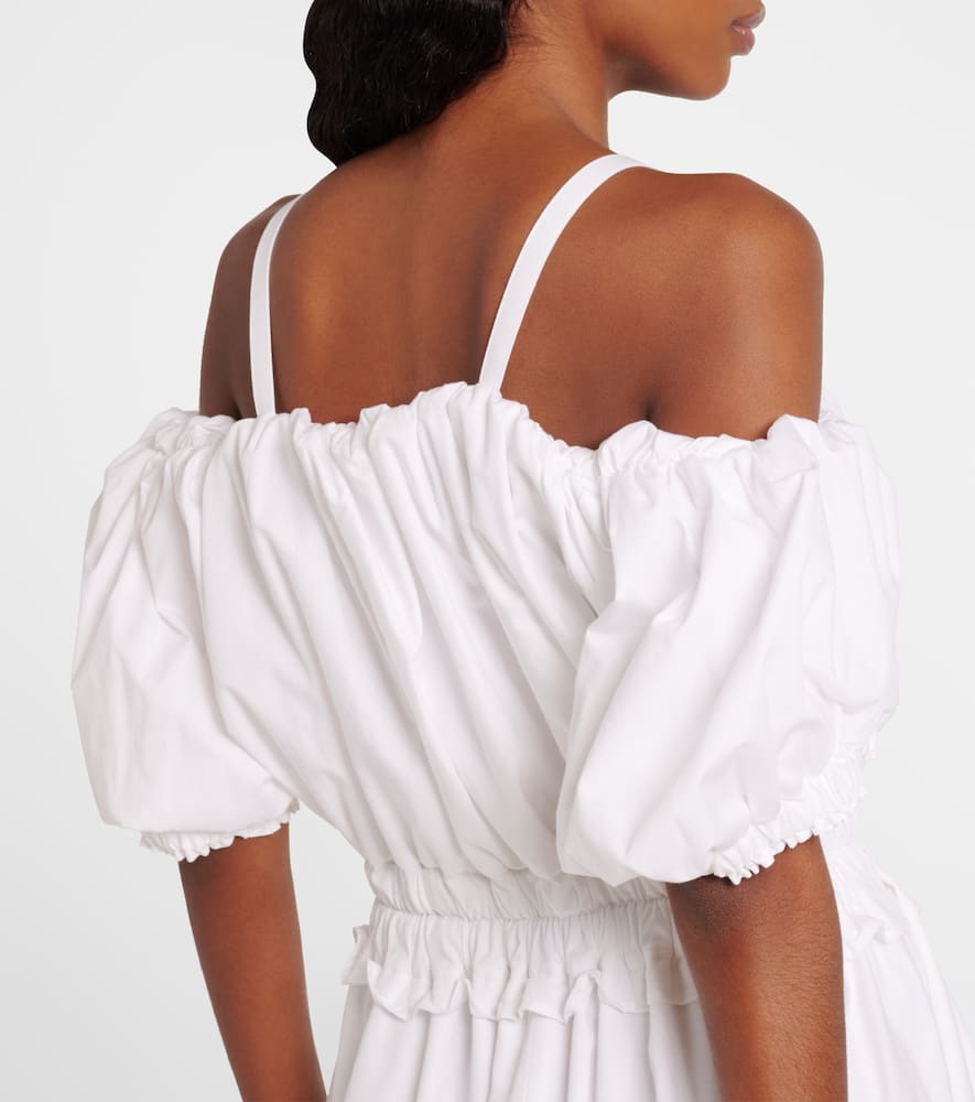 Off-shoulder cotton poplin midi dress