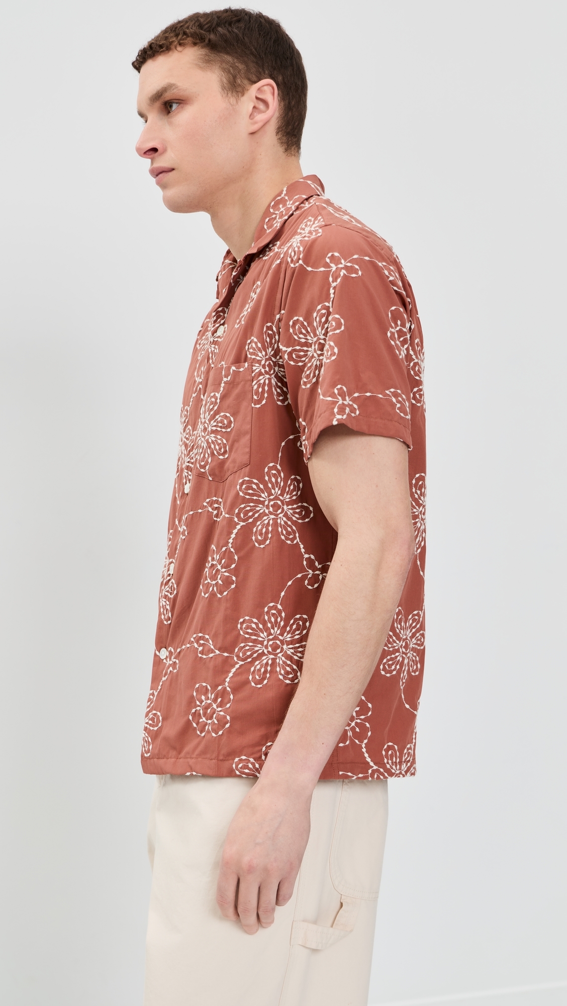 Compota Camp Shirt Terracotta/White