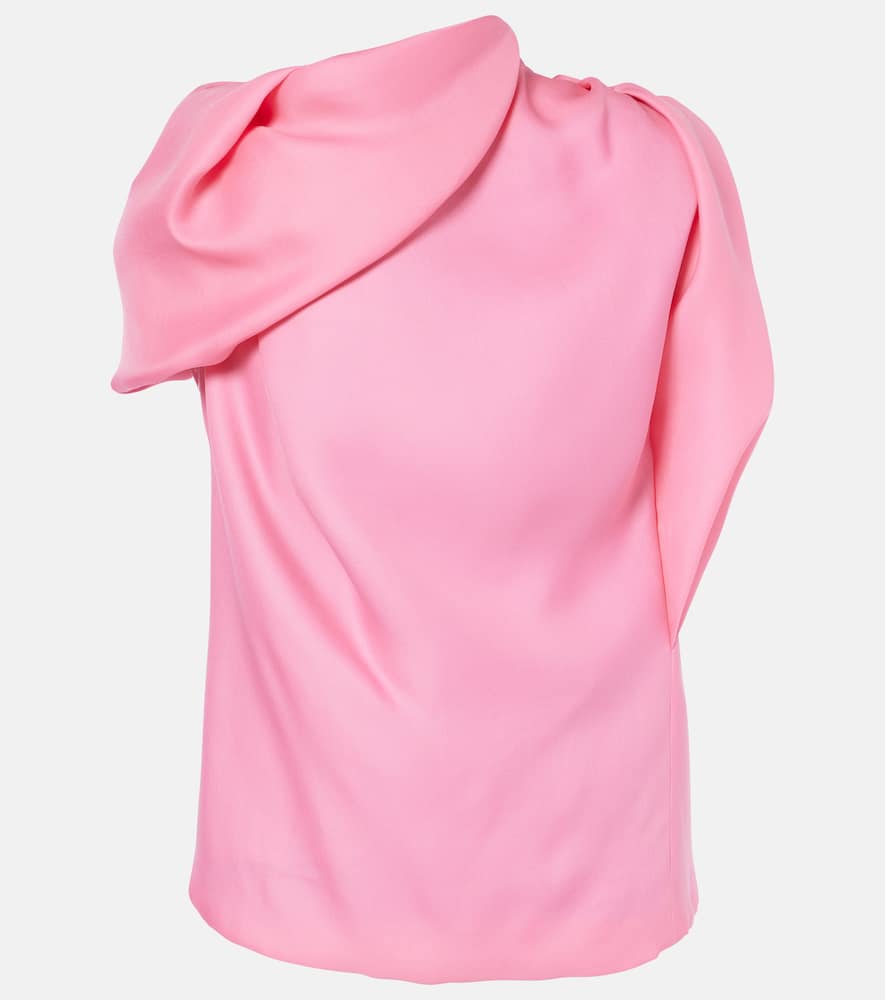 Draped silk satin top