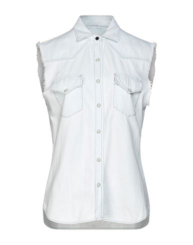 Woman Denim shirt Blue Size S Cotton