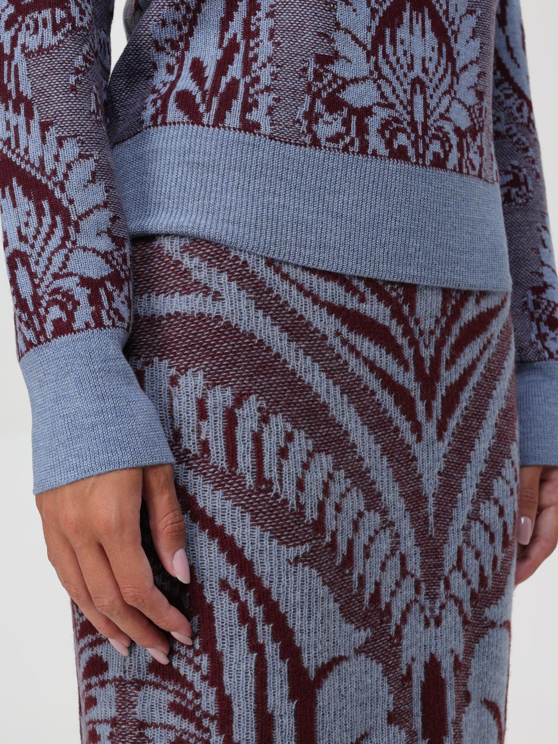 Floral jacquard-knit wool jacket - Blue
