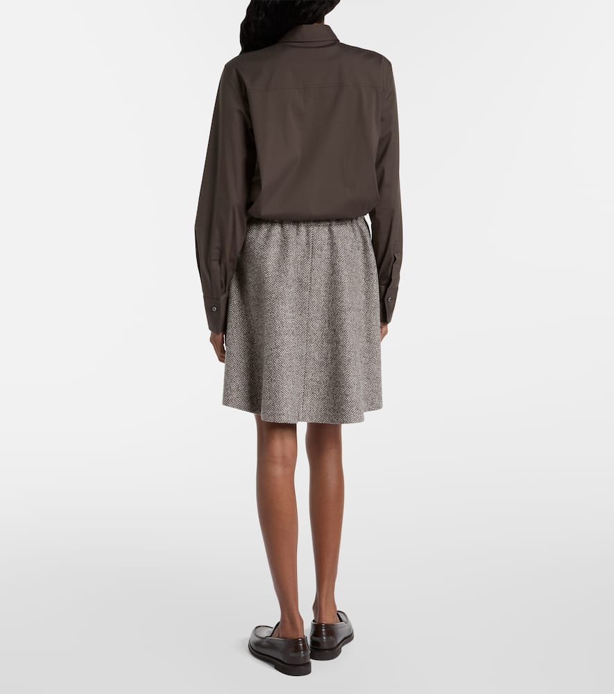 High-rise wool-blend miniskirt