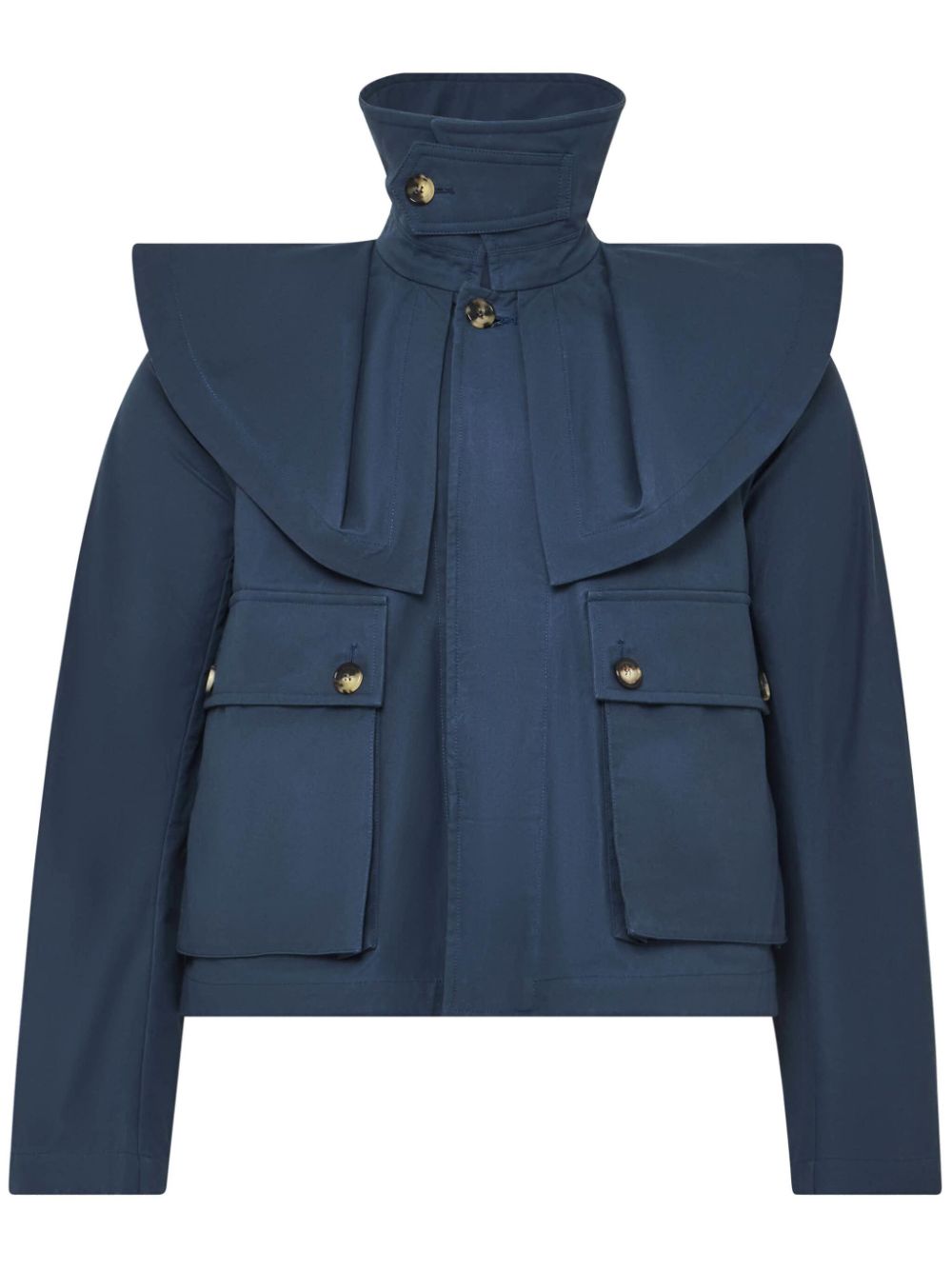 Oversized-collar jacket - Blue