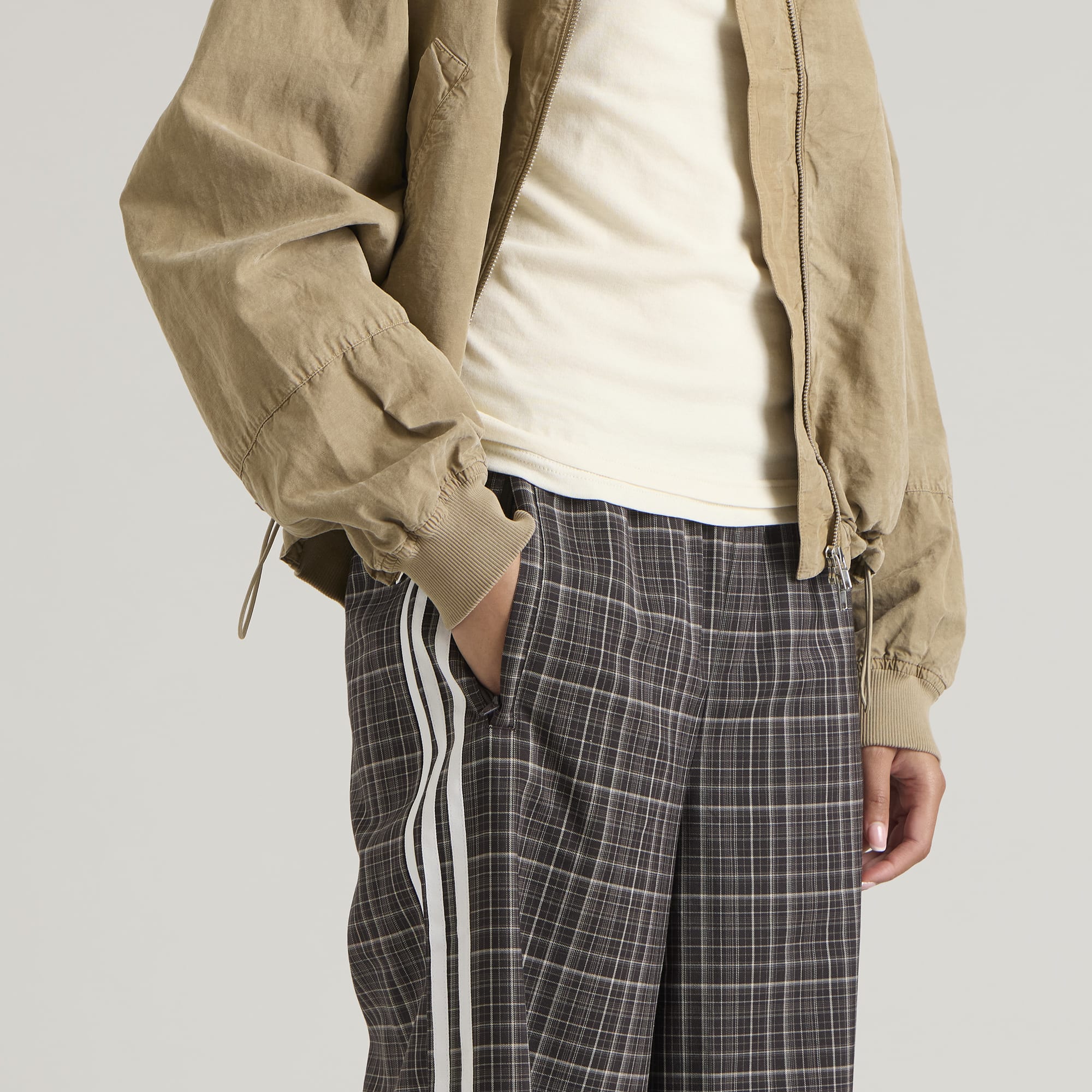 Women's Check Track Pant Night Brown
