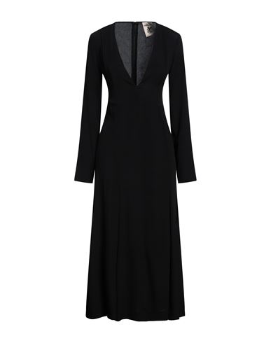 Semicouture Woman Midi dress Black Size 10 Acetate, Silk