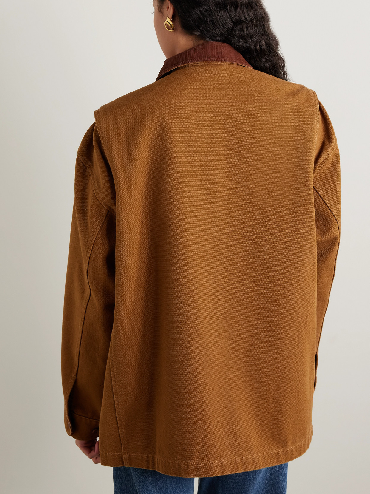 Pascual Corduroy-trimmed Cotton-canvas Jacket - Brown