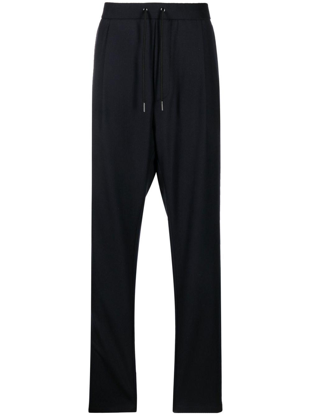 Drawstring virgin wool track trousers - Blue