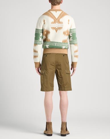 Man Shorts & Bermuda Shorts Military green Size 38 Cotton, Linen