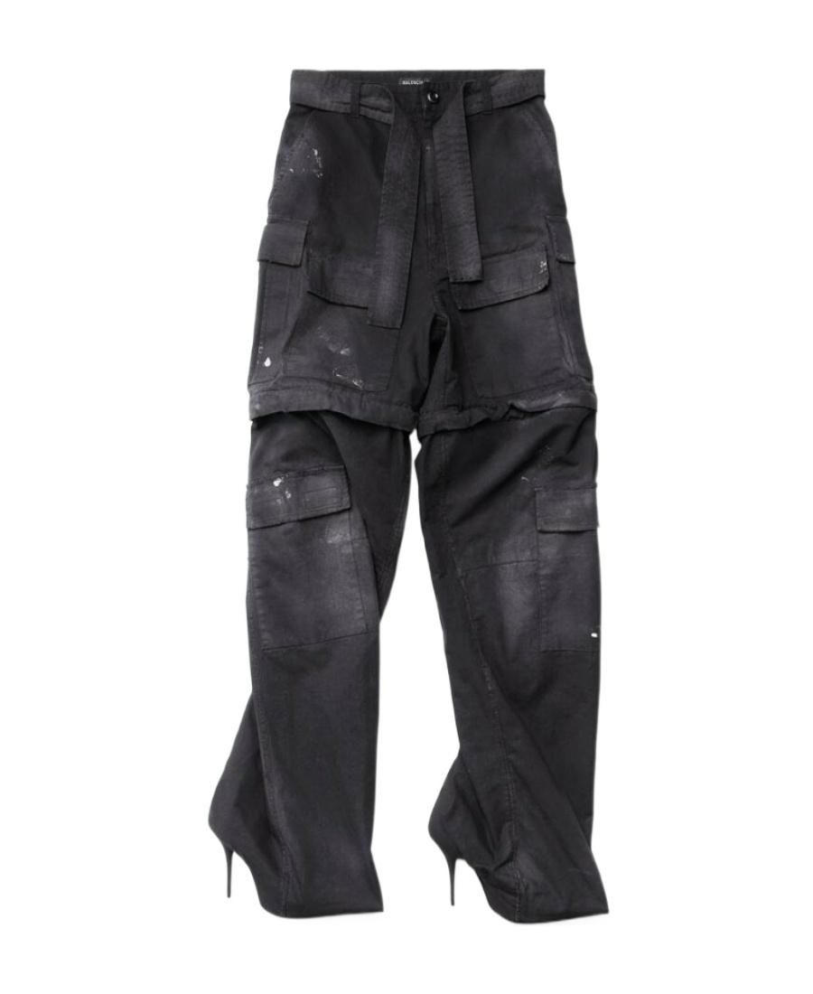 Women's Balenciaga Knife Cargo Pantashoes in Black