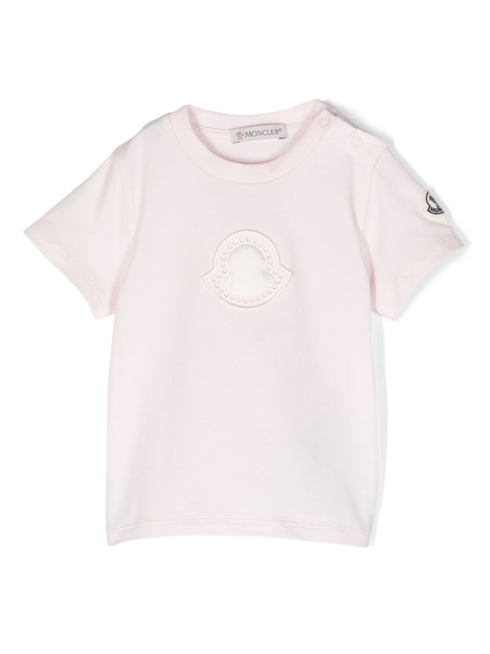 Logo-patch jersey T-shirt - Pink