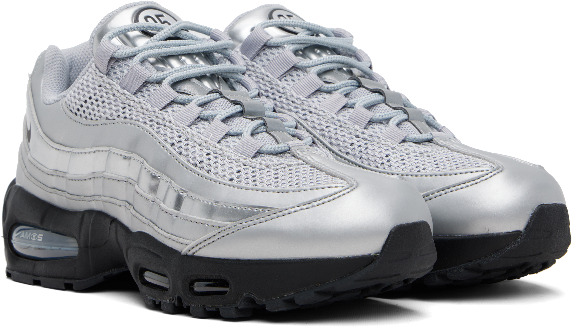 Silver Air Max 95 Big Bubble Sneakers