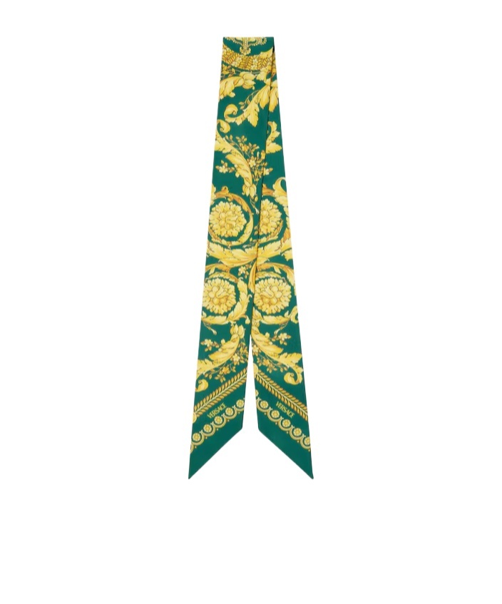 Barocco-Printed Skinny Cut Scarf Tie