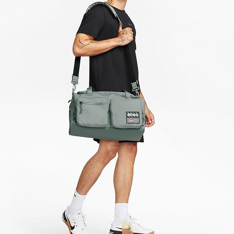 Athletic Zipper  Fabric Gym Bag Travel Bag  Handbag Unisex Smoke Gray