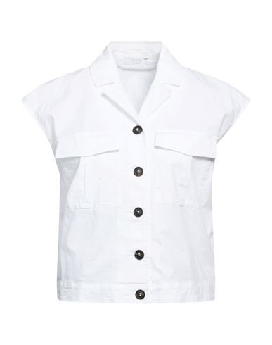 Woman Jacket White Size 6 Cotton, Lyocell, Elastane