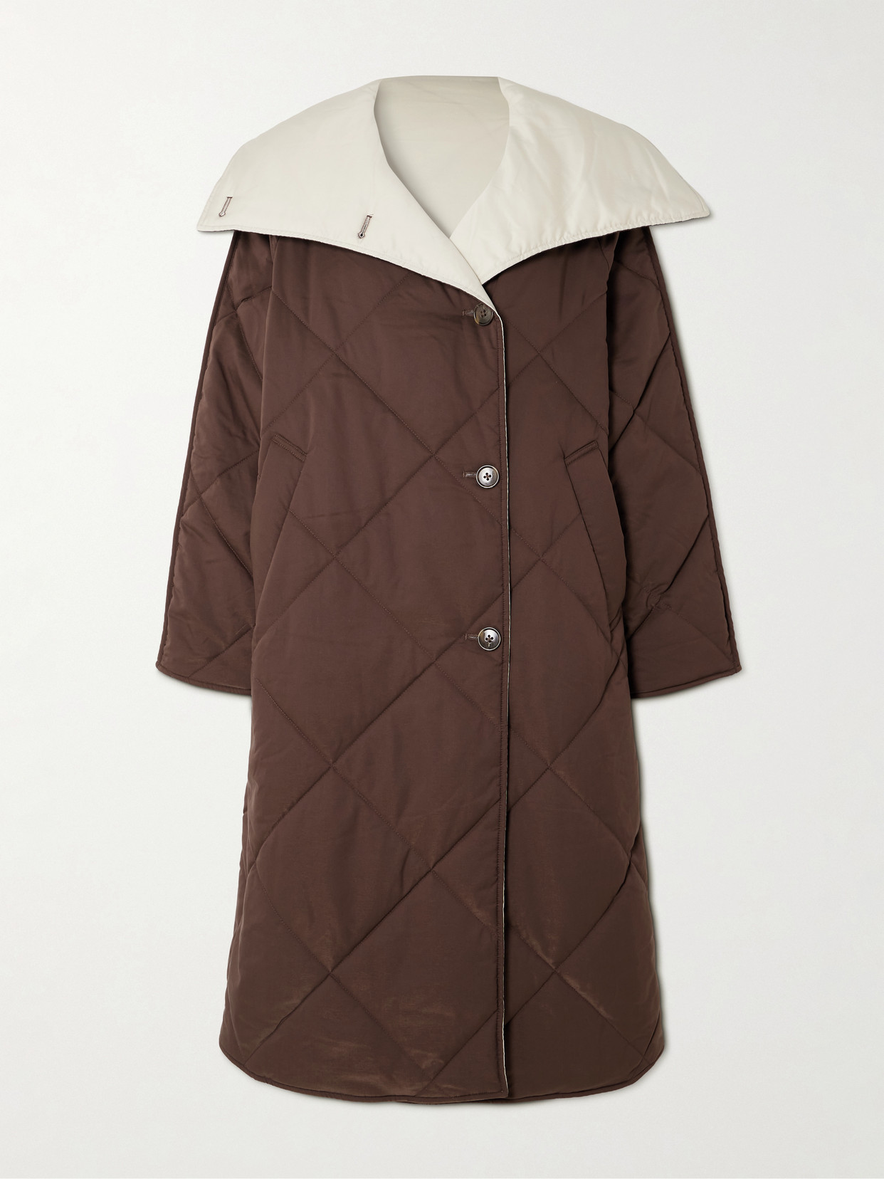 Annalise Reversible Quilted Lyocell-blend Coat - Burgundy