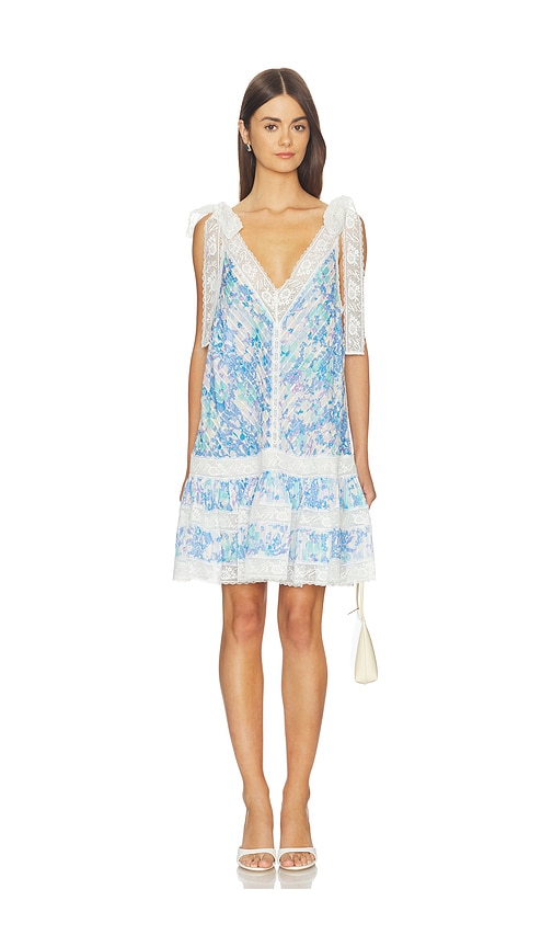 Zimmermann Solstice Lantern Mini Dress in Blue. 4/XL. Also /S, 2/M
