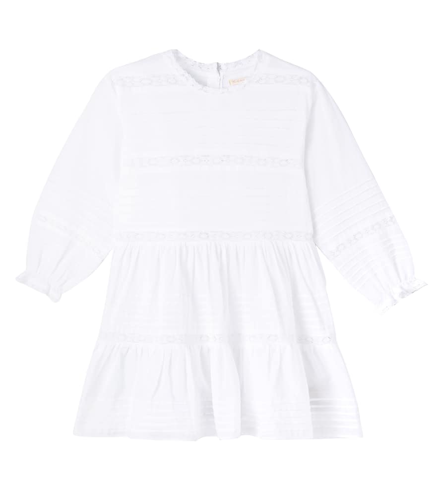 Konges Sløjd Orchid lace-trimmed cotton dress