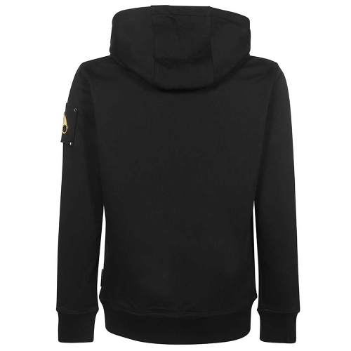 Gold-detail cotton hoodie - Black
