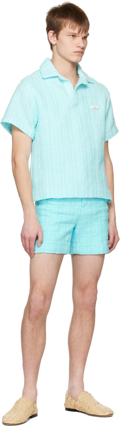 Blue sequin shorts