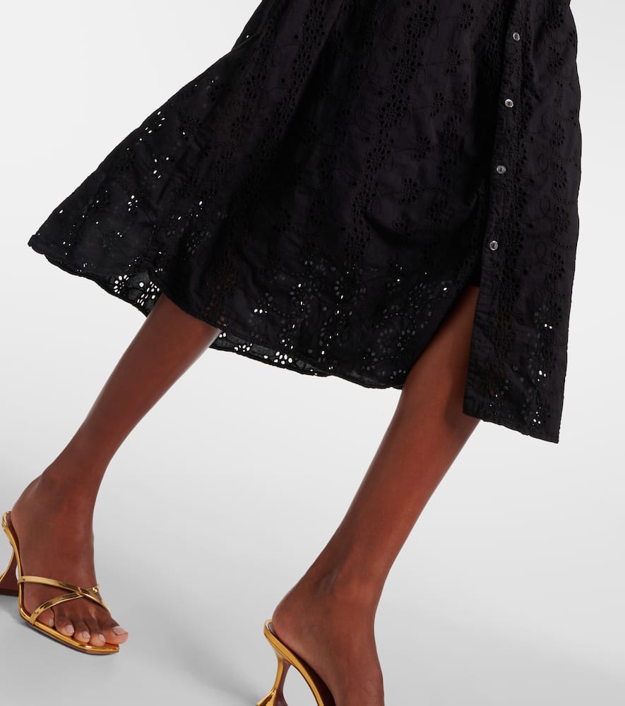 Rorio embroidered cotton midi dress