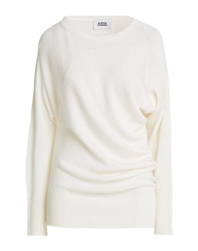 Woman Sweater Ivory Size 8 Merino Wool
