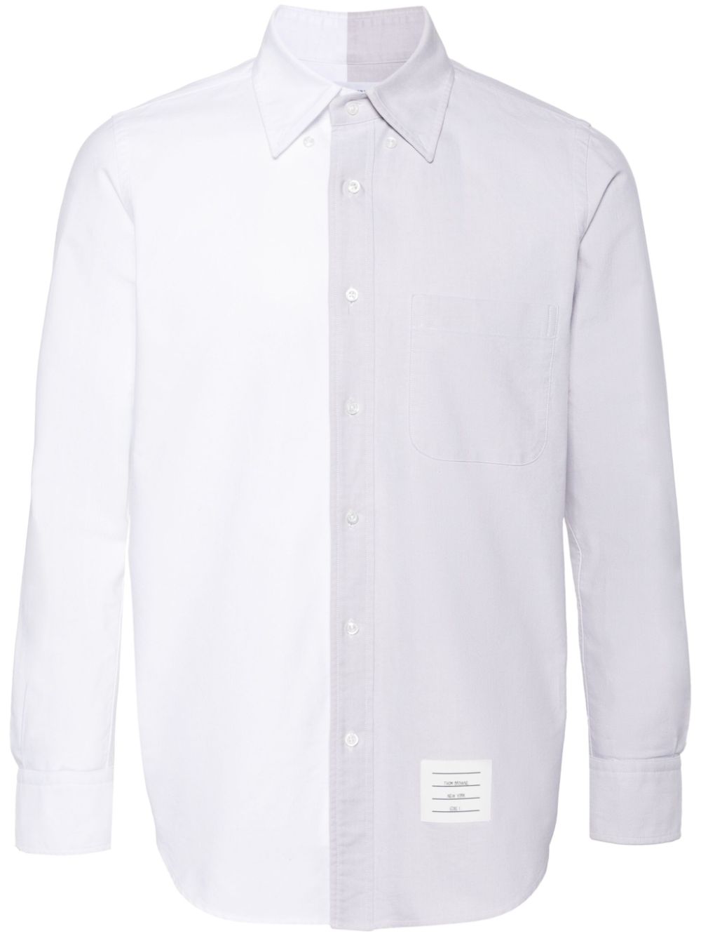 Colour-block cotton shirt - Grey