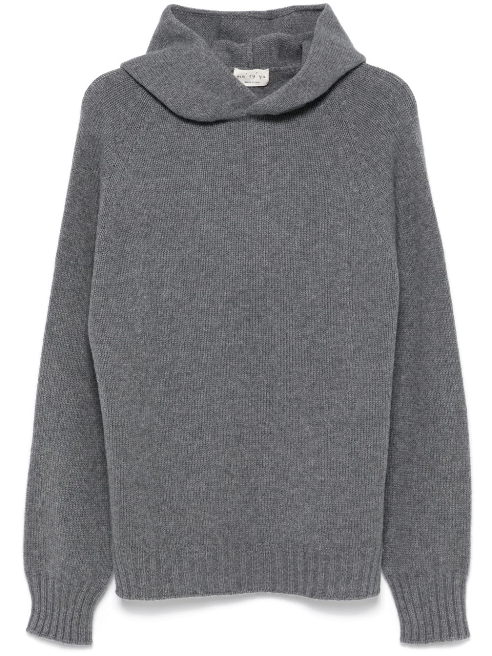 Ribbed-knit hoodie - Grey