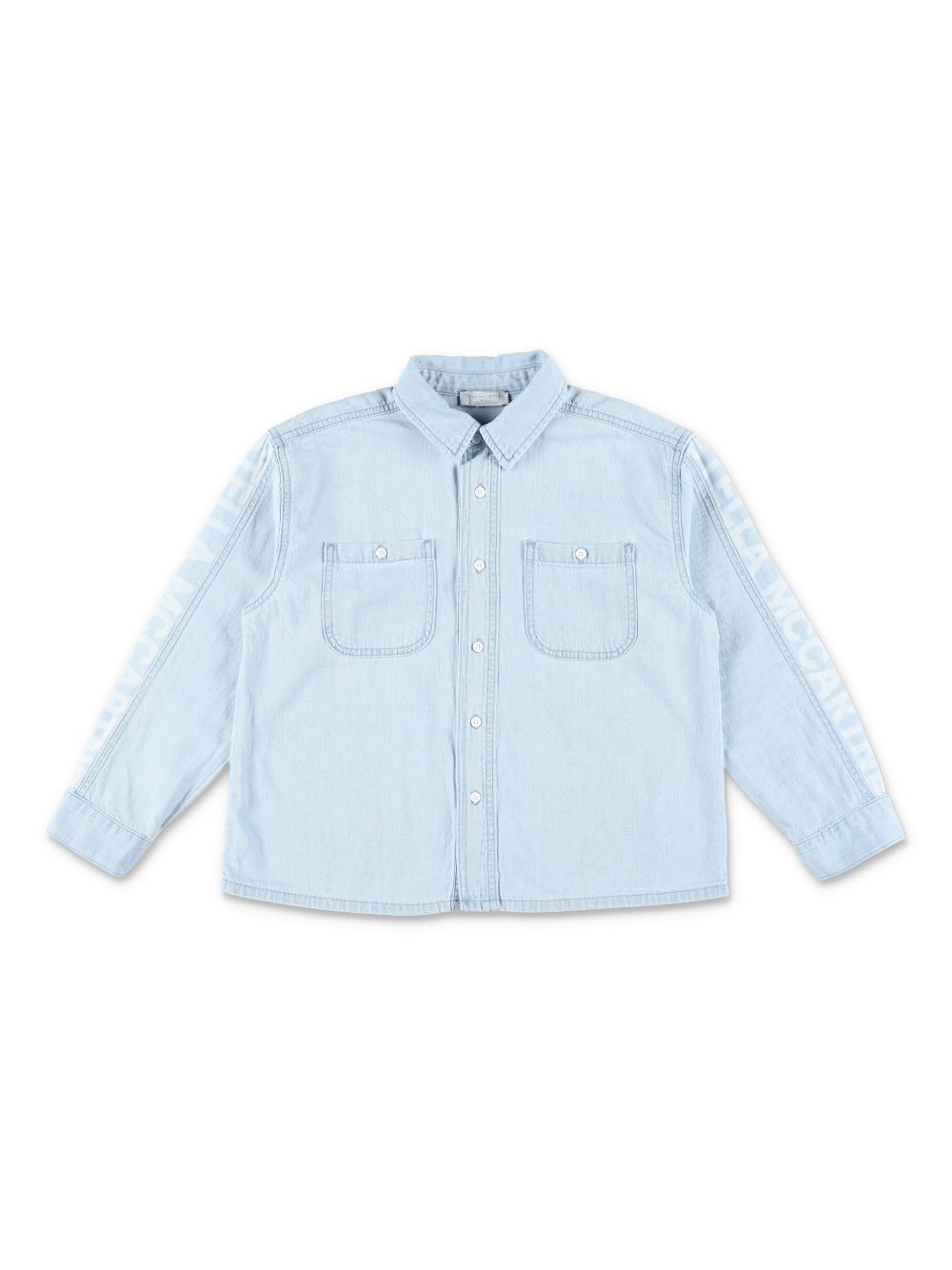 Logo-print denim shirt - Blue