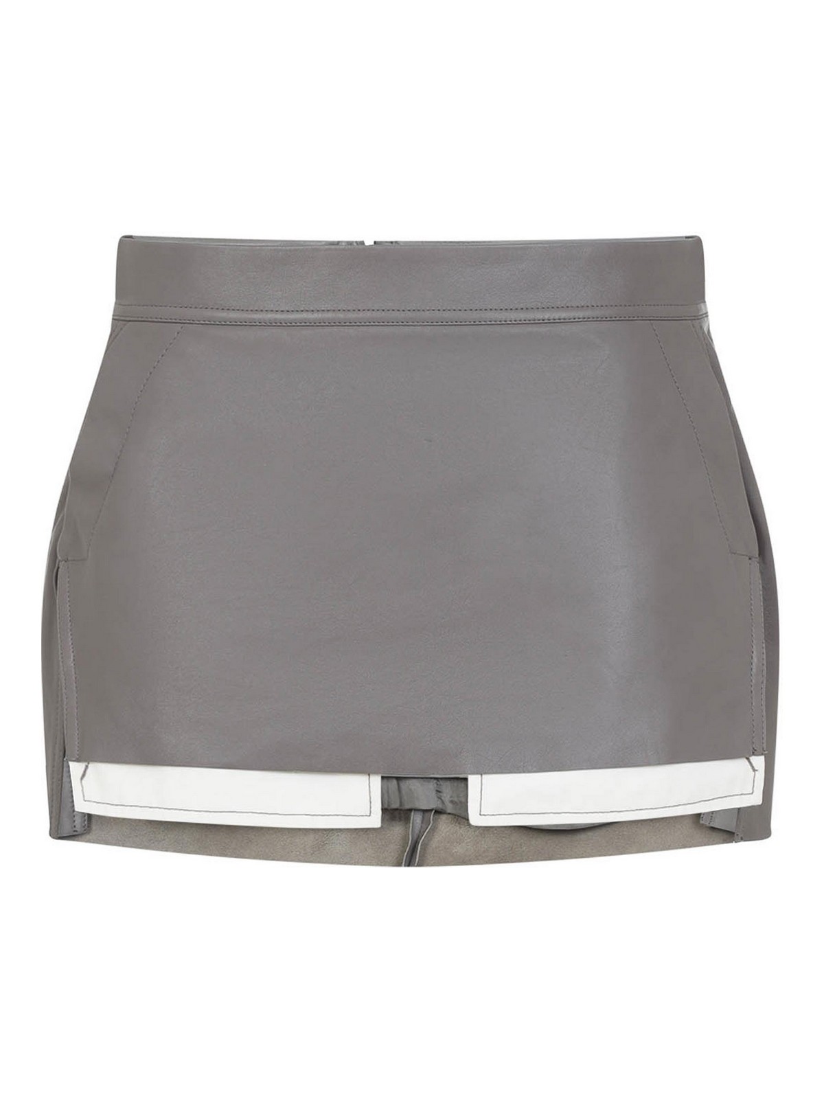 Rick Owens - fog cutoff lamb leather mini skirt