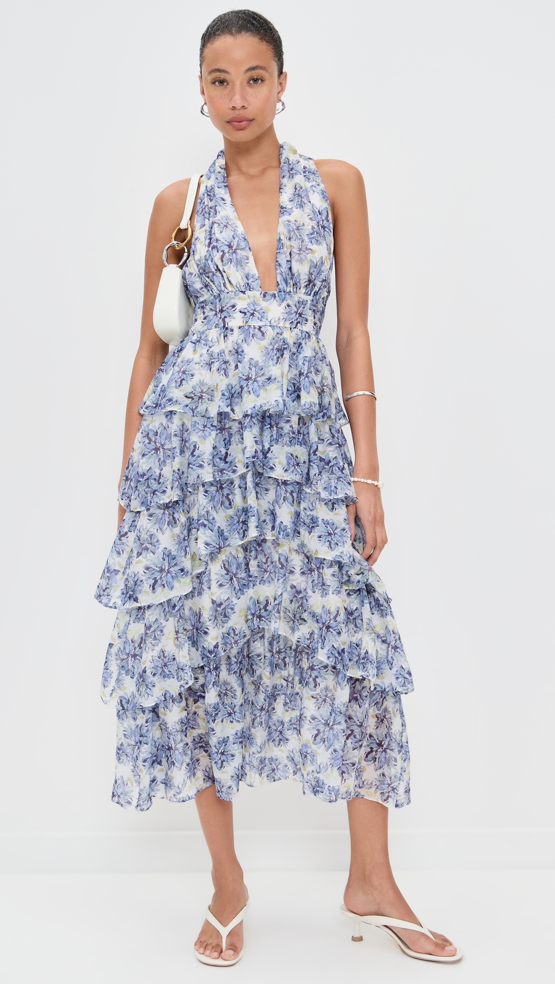 Odessa Maxi Dress Ivory Blue Multi