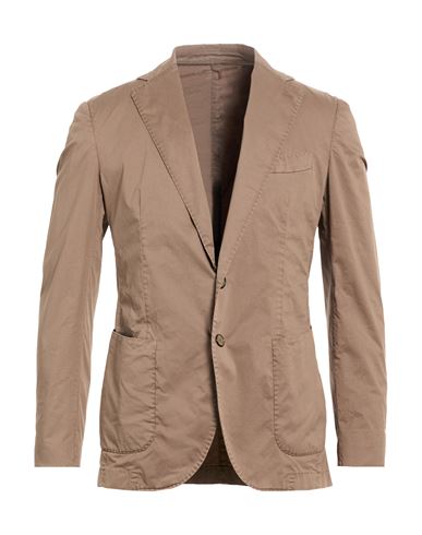 Man Blazer Taupe Size 38 Cotton, Elastane