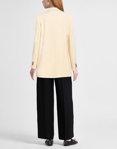 Woman Blazer Beige Size 2 Viscose, Linen, Elastane