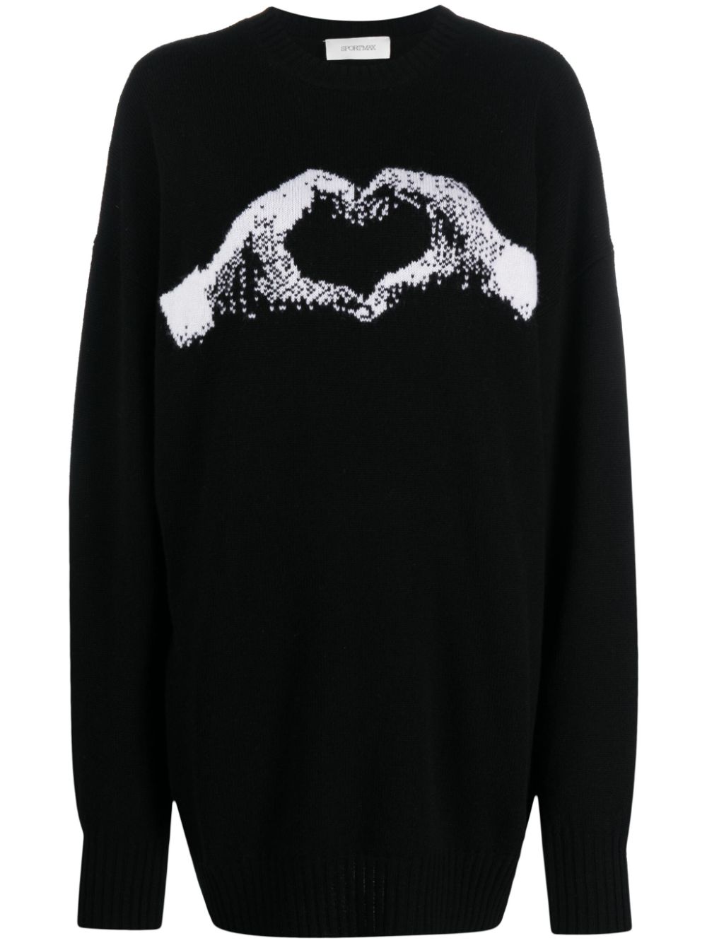 Intarsia-knit wool-blend jumper dress - Black