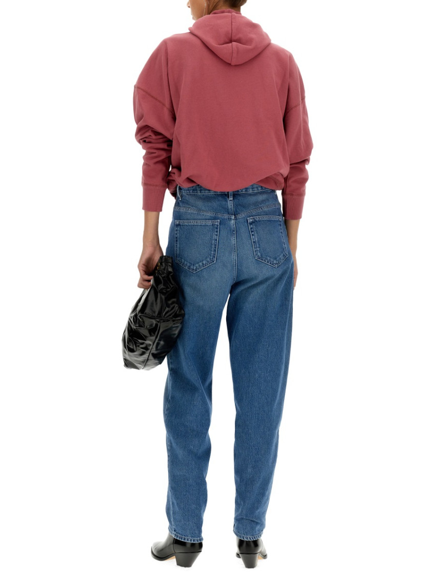Blue Tapered High Rise Jeans