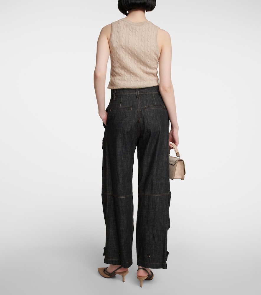Brunello Cucinelli High-rise denim cargo pants