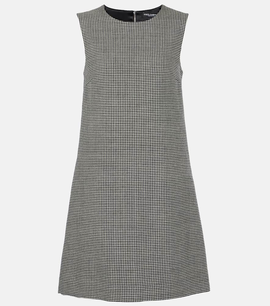 Houndstooth wool minidress