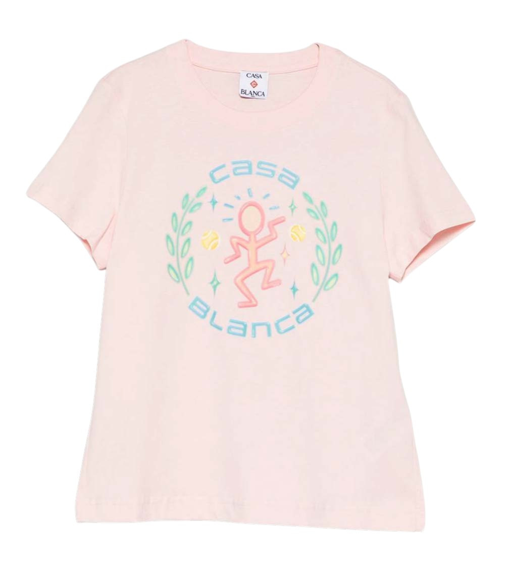 Logo Print T-Shirt In Pink Cotton