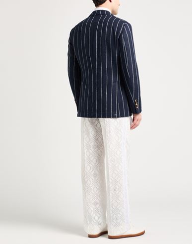 Man Blazer Midnight blue Size 40 Linen, Cotton, Polyamide