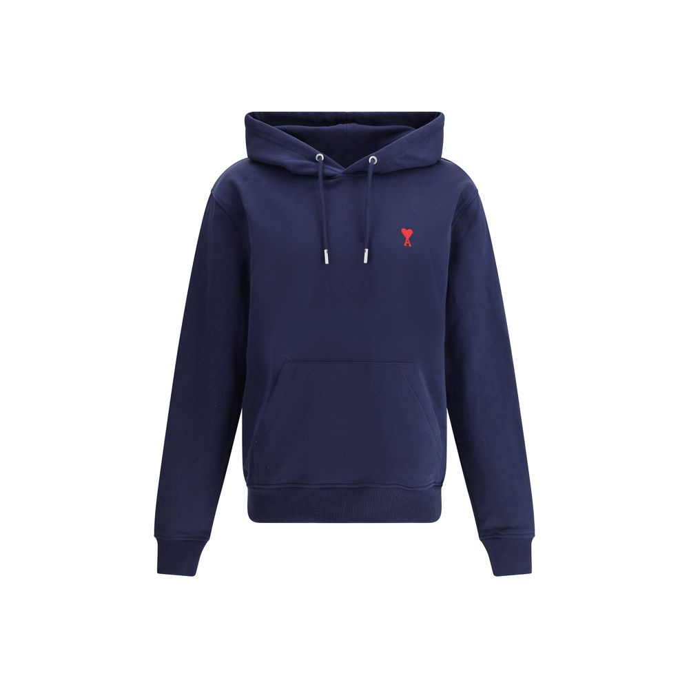 Logo-Embroidered Cotton Hoodie — Navy
