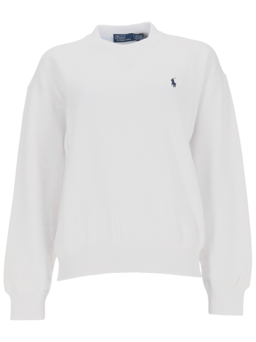 White Logo Crew Neck Sweatshirt
