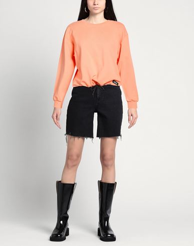 Woman Sweatshirt Orange Size L Cotton, Elastane