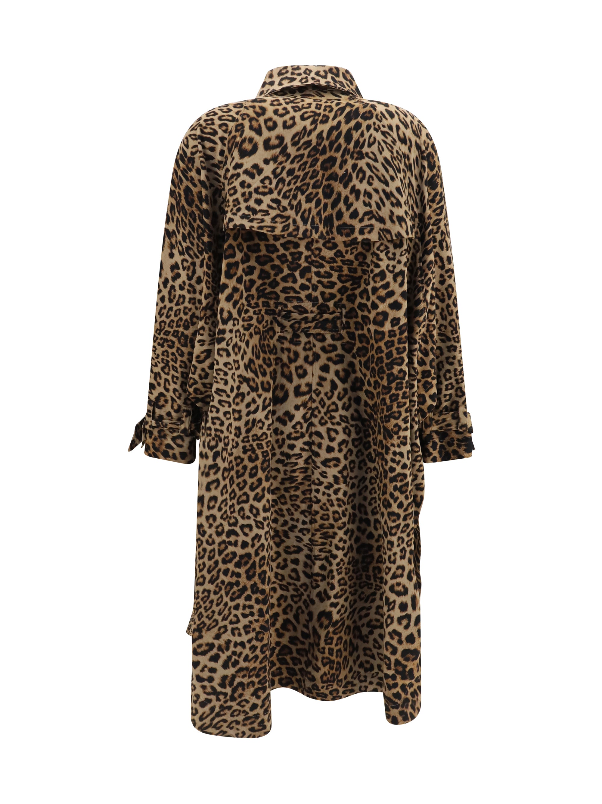 Batwing Sleeve Cotton Trench Coat — Multicolor