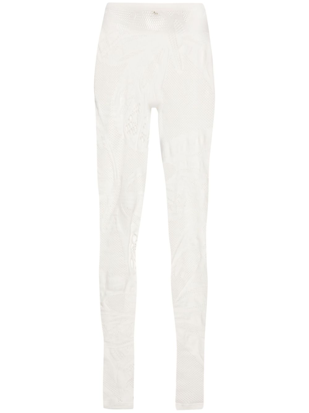 Perforated jersey leggings - White
