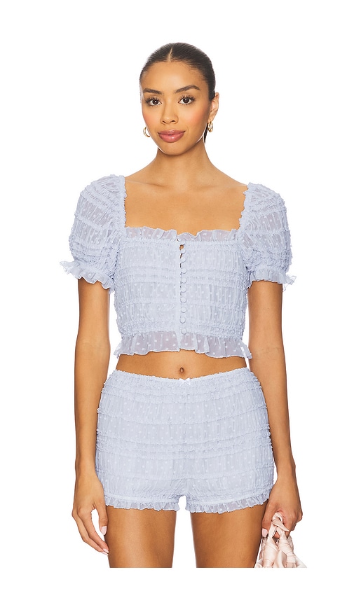 MAJORELLE Olivia Top in Baby Blue. -  XS also in L, M, S